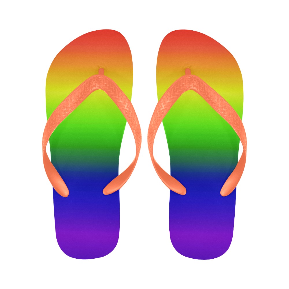 rainbow side 2 Flip Flops for Men/Women (Model 040)