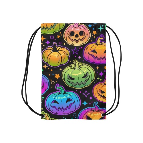 Colorful Pumpkins Small Drawstring Bag Model 1604 (Twin Sides) 11"(W) * 17.7"(H)