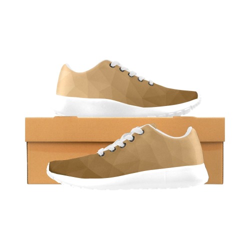 Brown gradient geometric mesh pattern Men’s Running Shoes (Model 020)