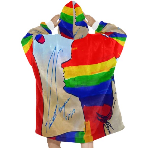 Rainbow Girl Blanket Hoodie for Women