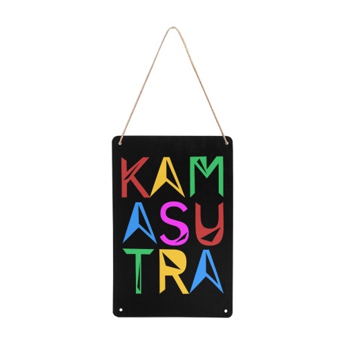 Kamasutra elegant colorful text typography art. Metal Tin Sign 8"x12"