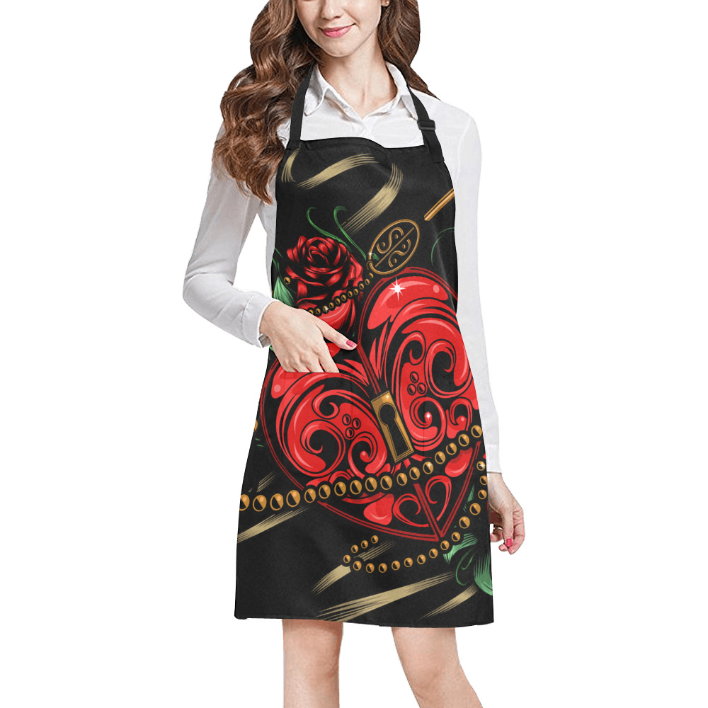 Key To My Heart All Over Print Apron