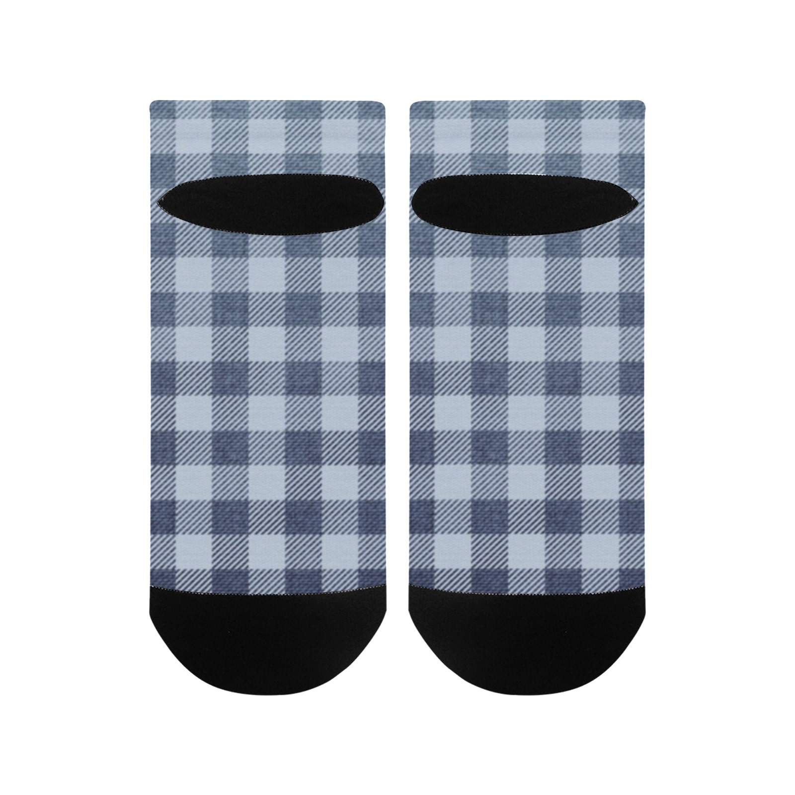 Pastel Blue Plaid Men's Ankle Socks