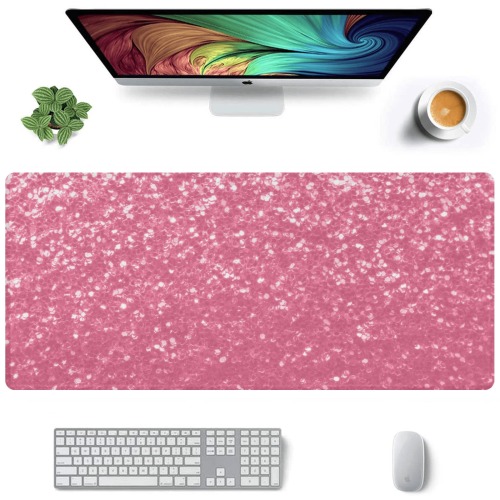Magenta light pink red faux sparkles glitter Gaming Mousepad (35"x16")