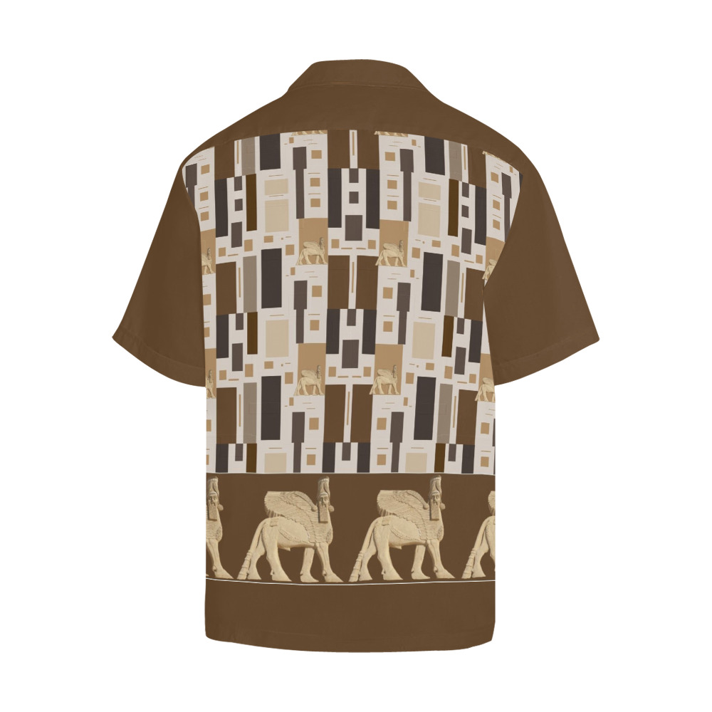 lamassu Pattern Hawaiian Shirt (Model T58)