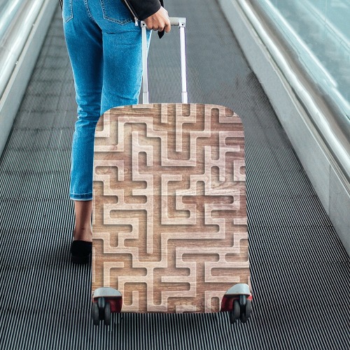 Wooden Maze Luggage Cover/Medium 22"-25"