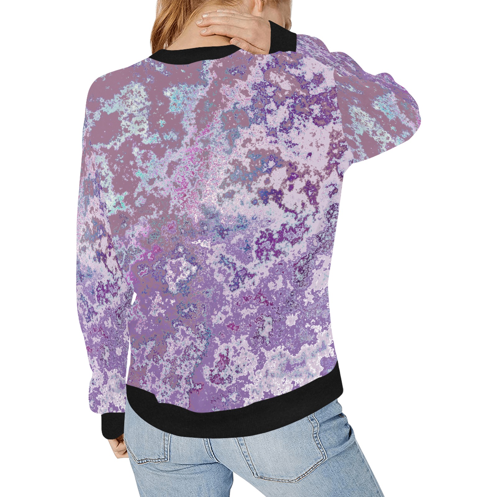 Sweatshirt #25 Women's Rib Cuff Crew Neck Sweatshirt (Model H34)