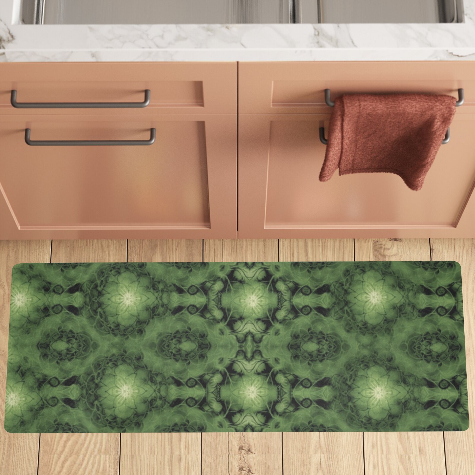 Nidhi decembre 2014-pattern 7-44x55 inches-green 2 Kitchen Mat 48"x17"