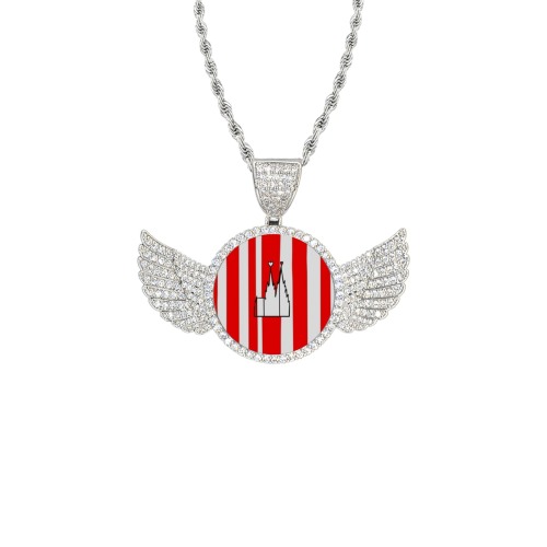 Köln rut und wiess by Nico Bielow Wings Silver Photo Pendant with Rope Chain
