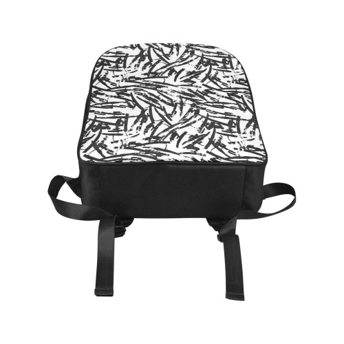 Brush Stroke Black and White Popular Fabric Backpack (Model 1683)