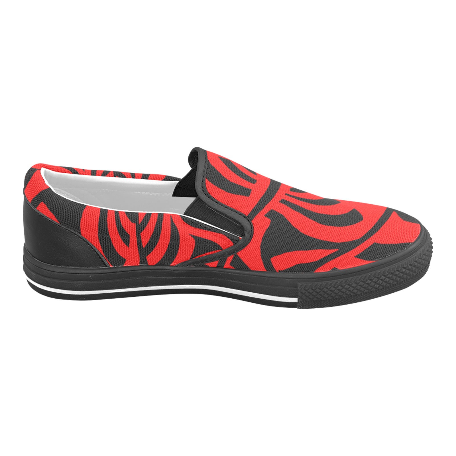 aaa red Men's Unusual Slip-on Canvas Shoes (Model 019)