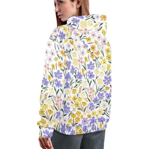 Simple garden lilac Women's All Over Print Hoodie (Model H61)