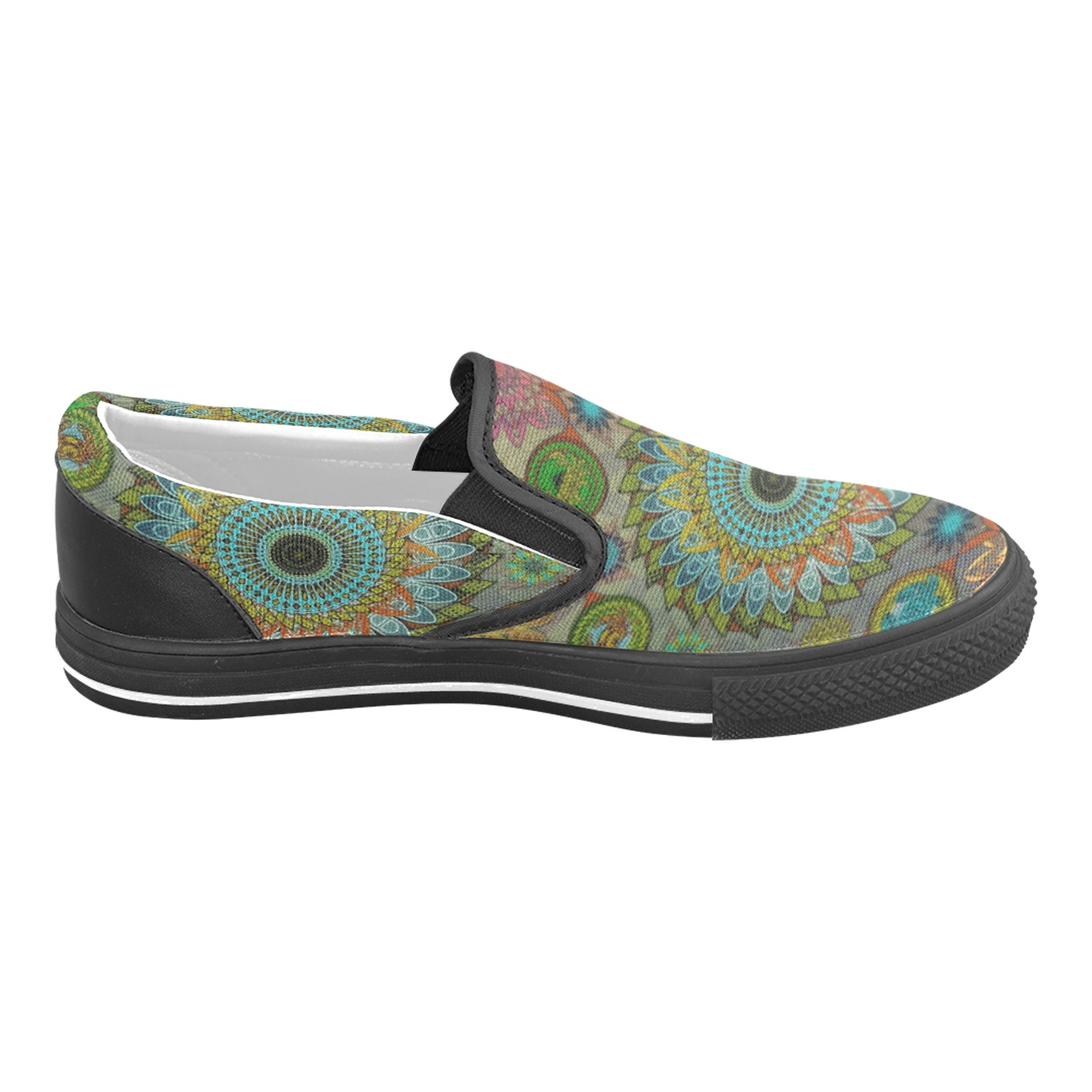 The Claws of Brachyura symbolic mandala art Men's Slip-on Canvas Shoes (Model 019)