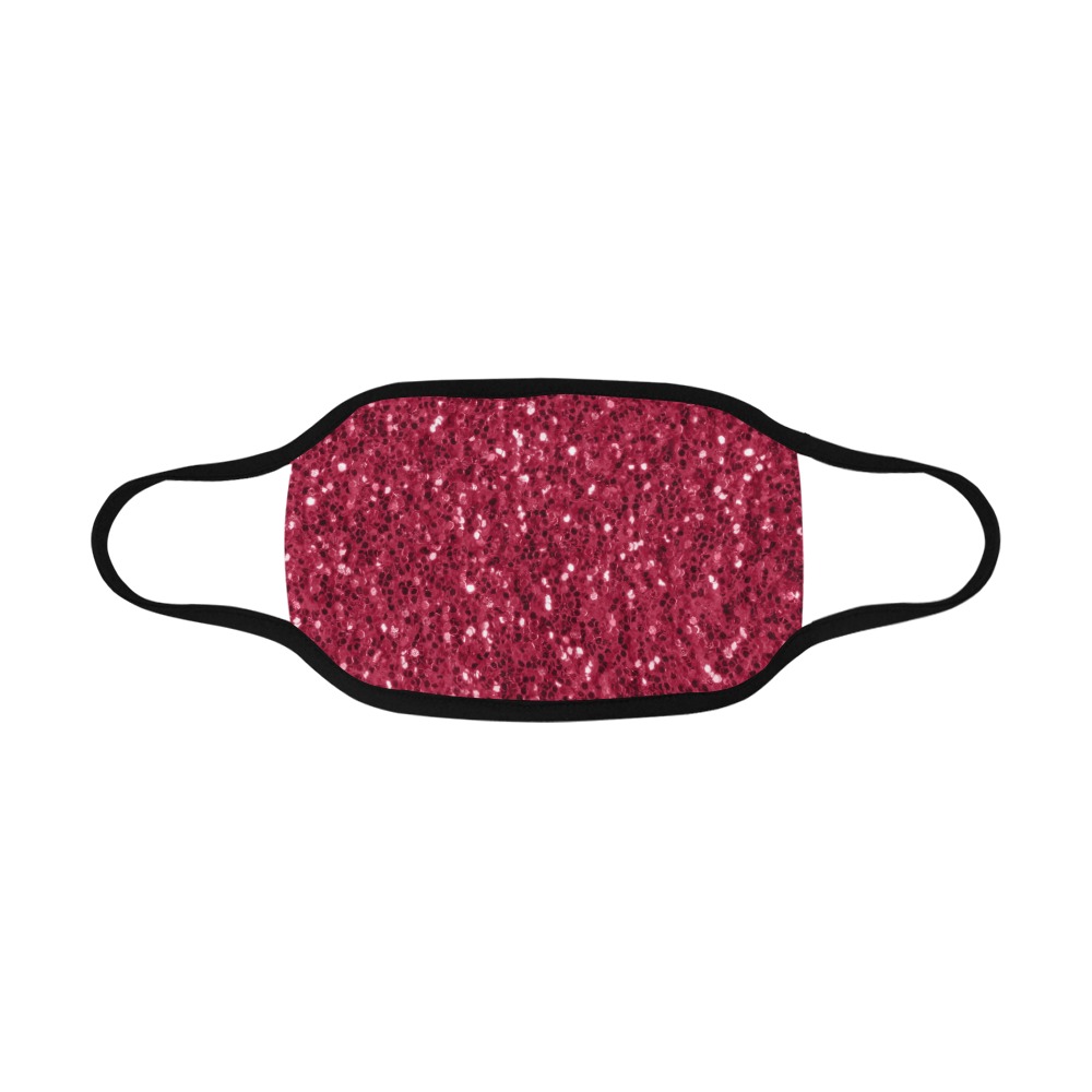 Magenta dark pink red faux sparkles glitter Mouth Mask
