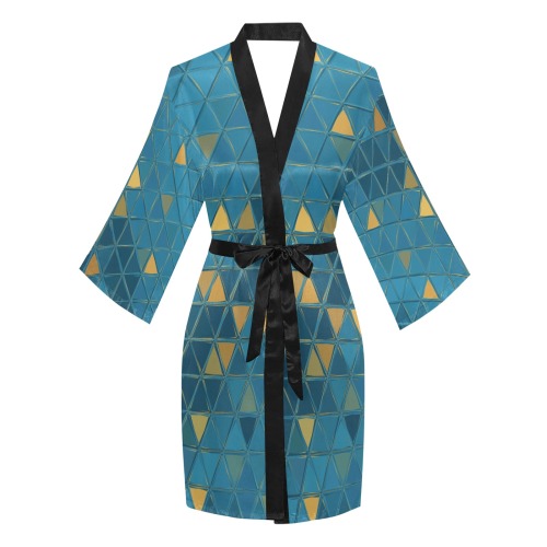 mosaic triangle 6 Long Sleeve Kimono Robe