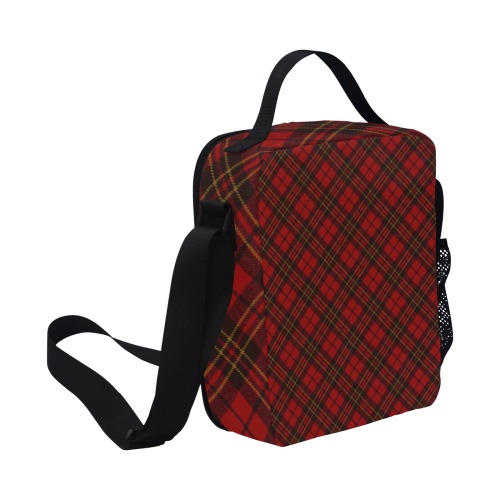 Red tartan plaid winter Christmas pattern holidays All Over Print Crossbody Lunch Bag for Kids (Model 1722)