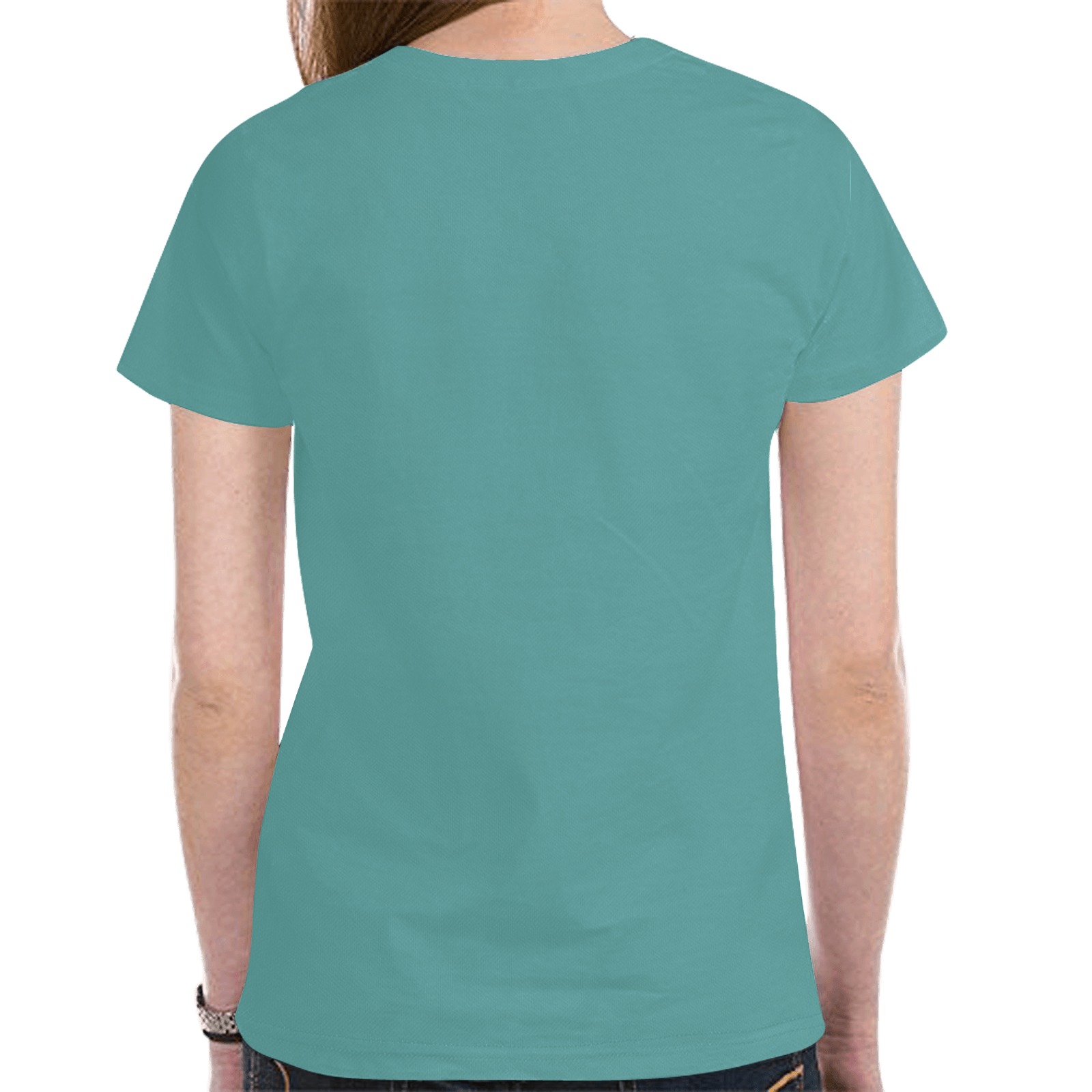 Golden Sugar Skull Jade Green New All Over Print T-shirt for Women (Model T45)