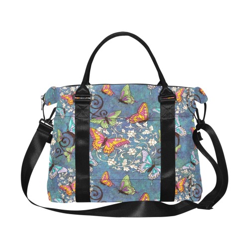 Mauve butterflies Large Capacity Duffle Bag (Model 1715)