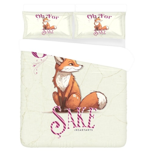 OH FOR FOX SAKE PINK 3-Piece Bedding Set