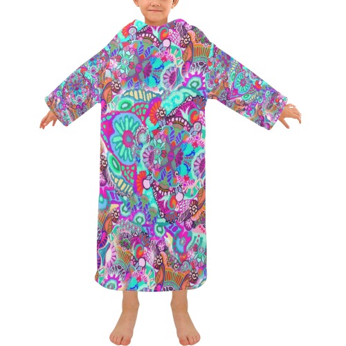 farandole 2 Blanket Robe with Sleeves for Kids