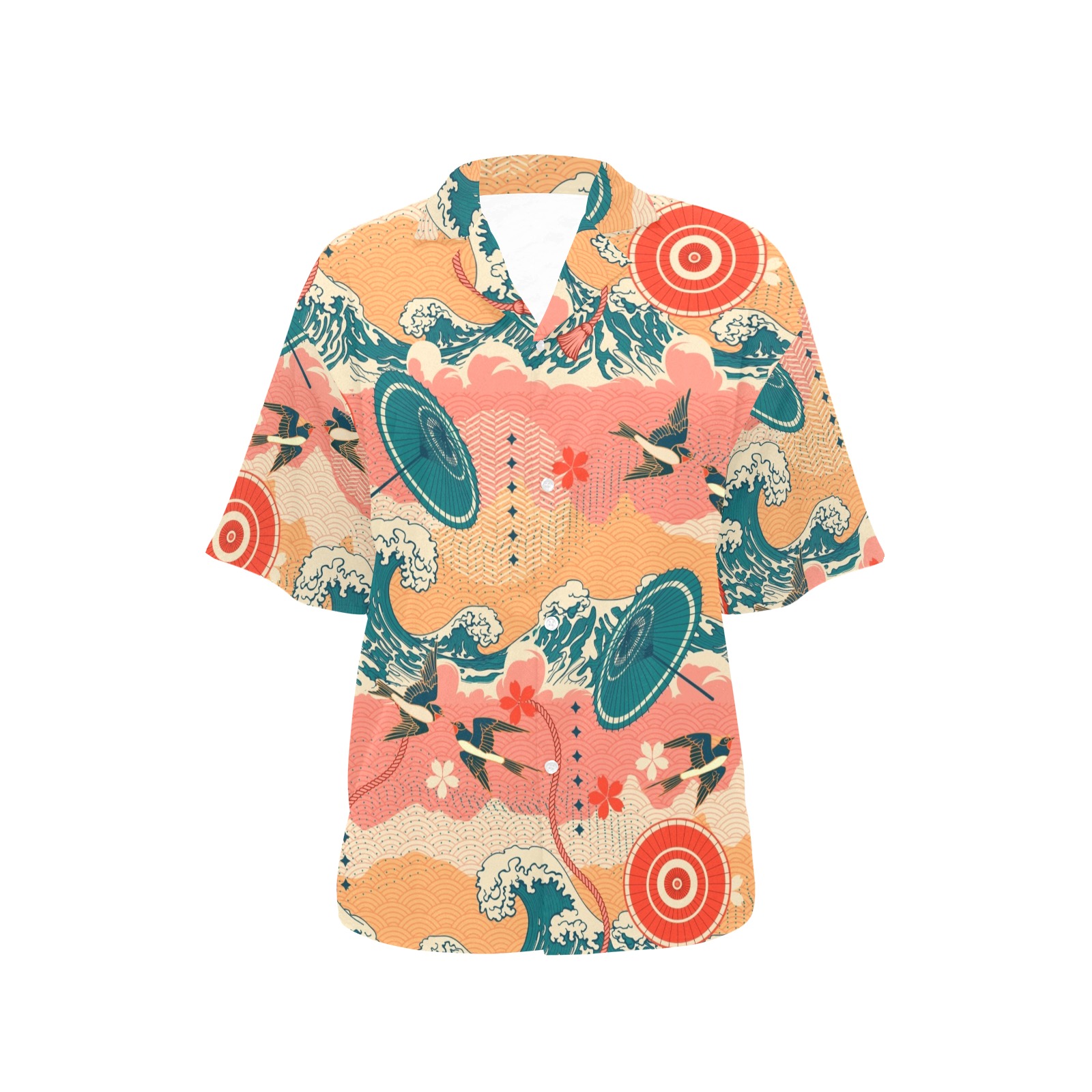 sparrow 3 All Over Print Hawaiian Shirt for Women (Model T58)