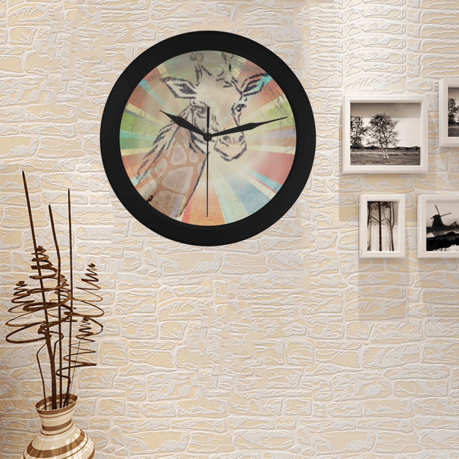 GIRAFFI Circular Plastic Wall clock
