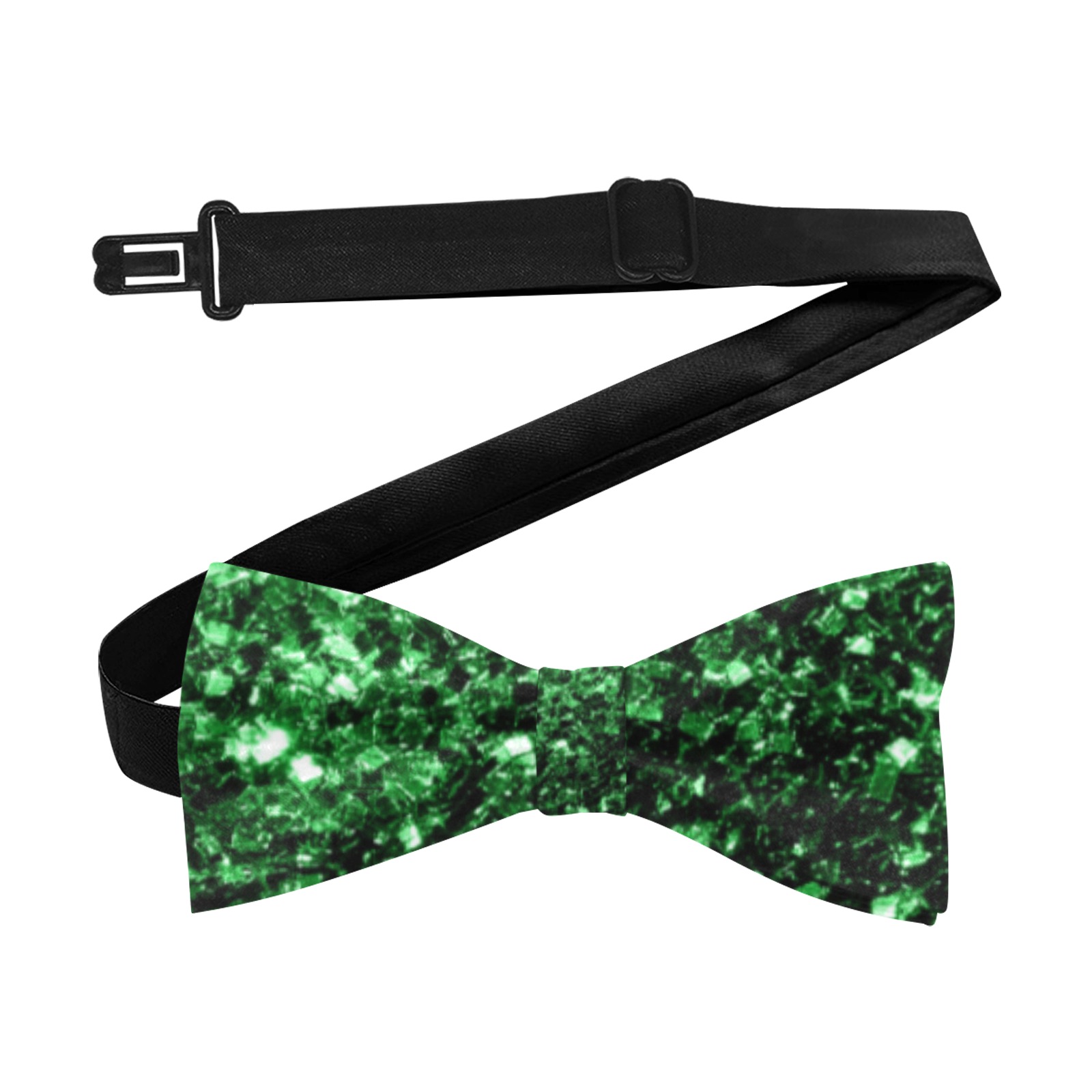 Dark green glitters faux sparkles glamorous suit accessory Custom Bow Tie