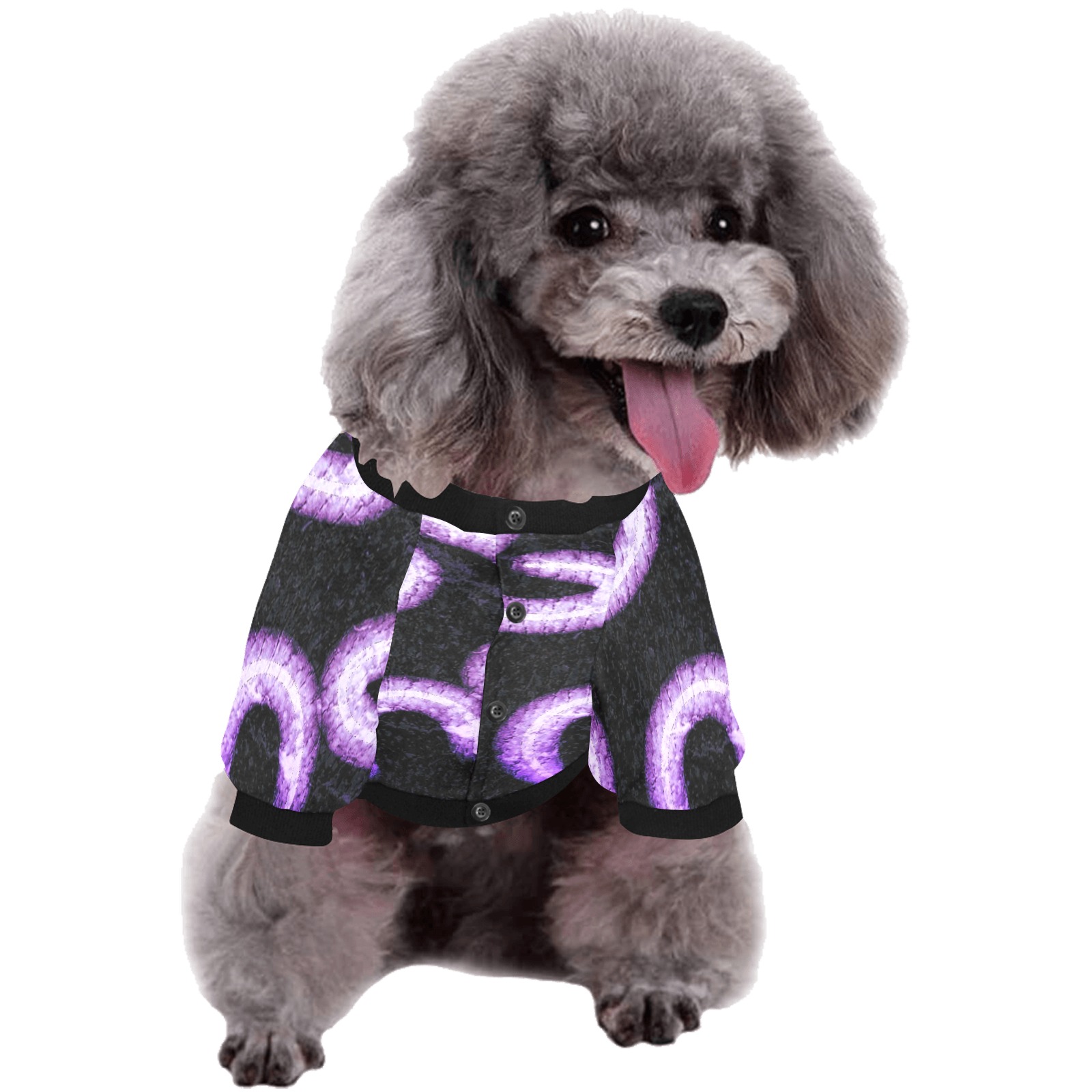 Distressed Hearts Purple Pet Dog Round Neck Shirt