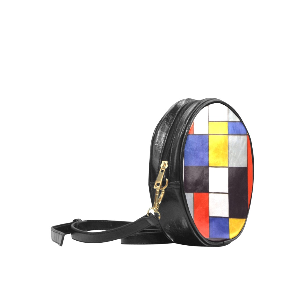 Composition A by Piet Mondrian Round Sling Bag (Model 1647)