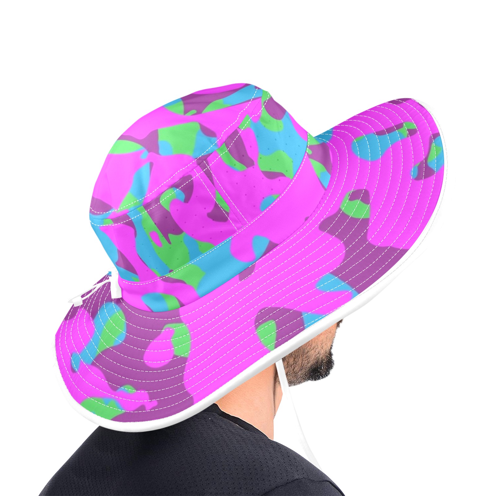 Camouflage colorful Wide Brim Bucket Hat