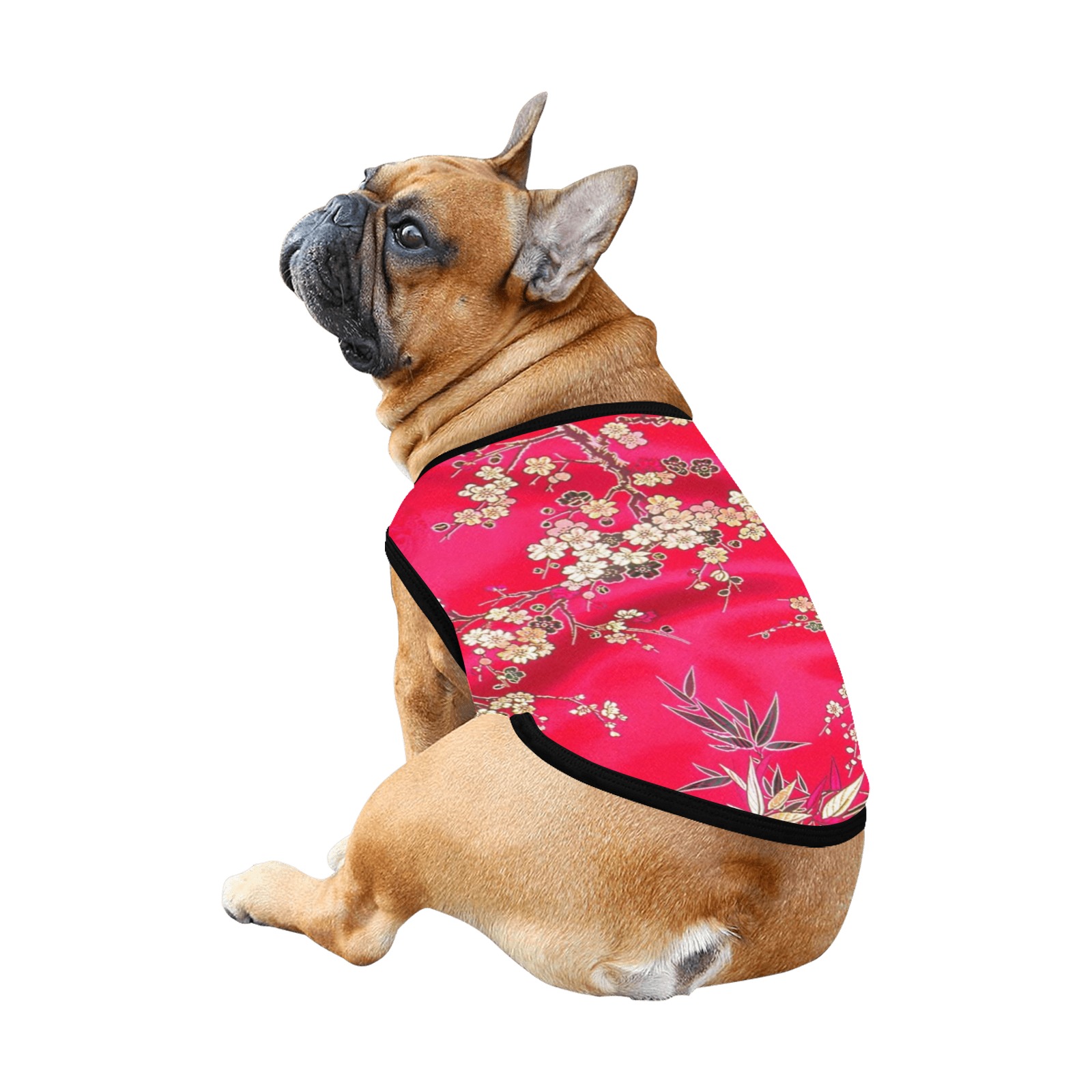 Fuchsia silk design Puppa All Over Print Pet Tank Top