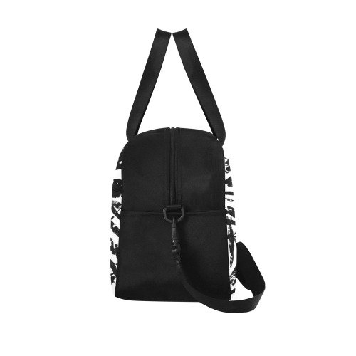 Brush Stroke Black and White Fitness Handbag (Model 1671)