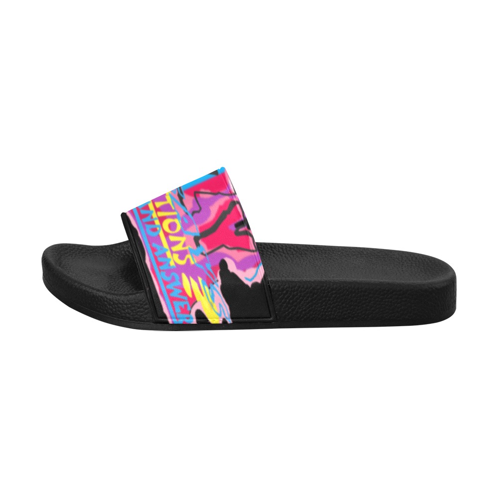 SUZY.Q.LOGO.blk Women's Slide Sandals (Model 057)