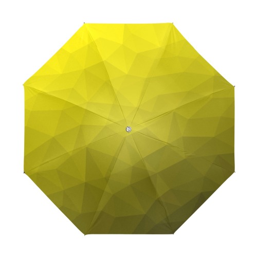 Yellow gradient geometric mesh pattern Anti-UV Foldable Umbrella (U08)