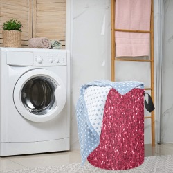 Magenta dark pink red faux sparkles glitter Laundry Bag (Small)