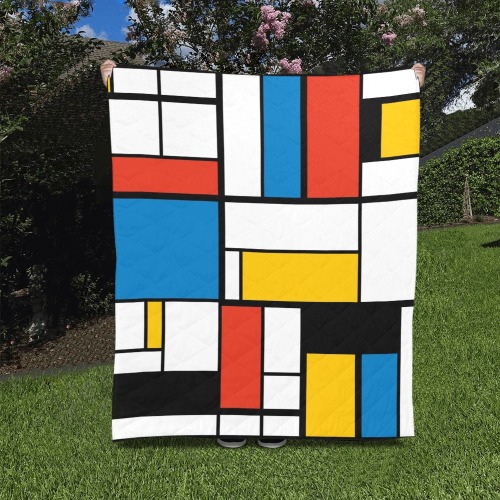 Mondrian De Stijl Modern Quilt 50"x60"