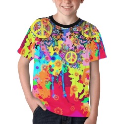 70er Peace by Nico Bielow Kids' All Over Print T-shirt (Model T65)
