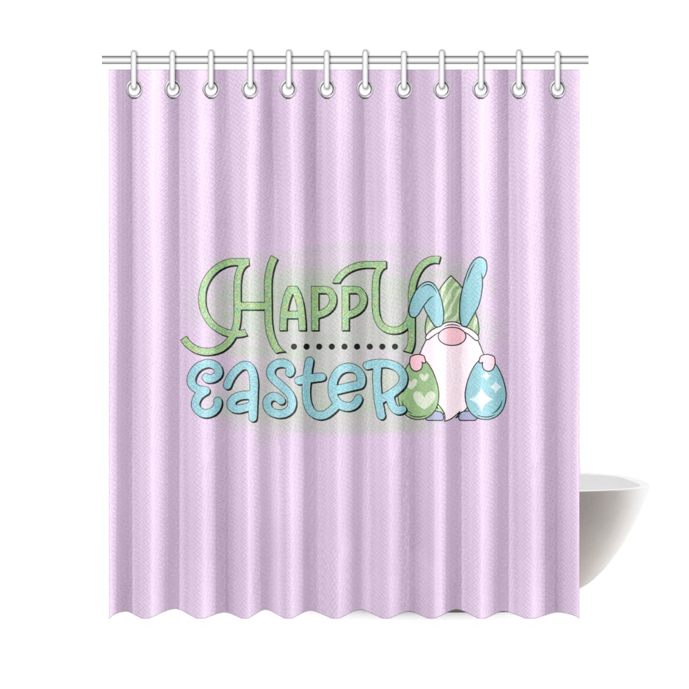 Happy Easter Gnome Shower Curtain 72"x84"