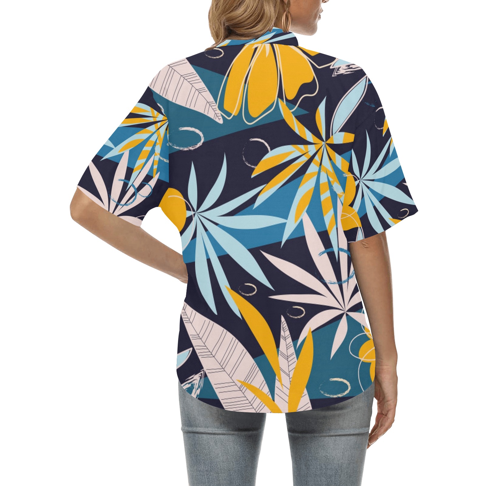 Colorful Tropical Pattern (4) All Over Print Hawaiian Shirt for Women (Model T58)