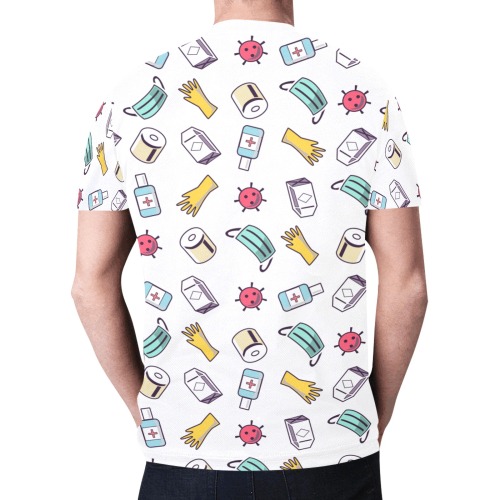 Covid-19 Pattern Fashion Trend New All Over Print T-shirt for Men (Model T45)