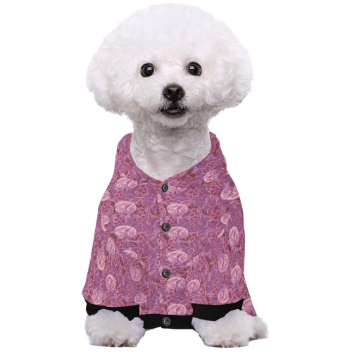 Chic pink floral Pet Dog Hoodie