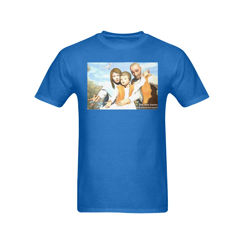 The Holy Family ( St. Mary, Jesus Child, St. Joseph ) Men's T-Shirt in USA Size (Front Printing Only)
