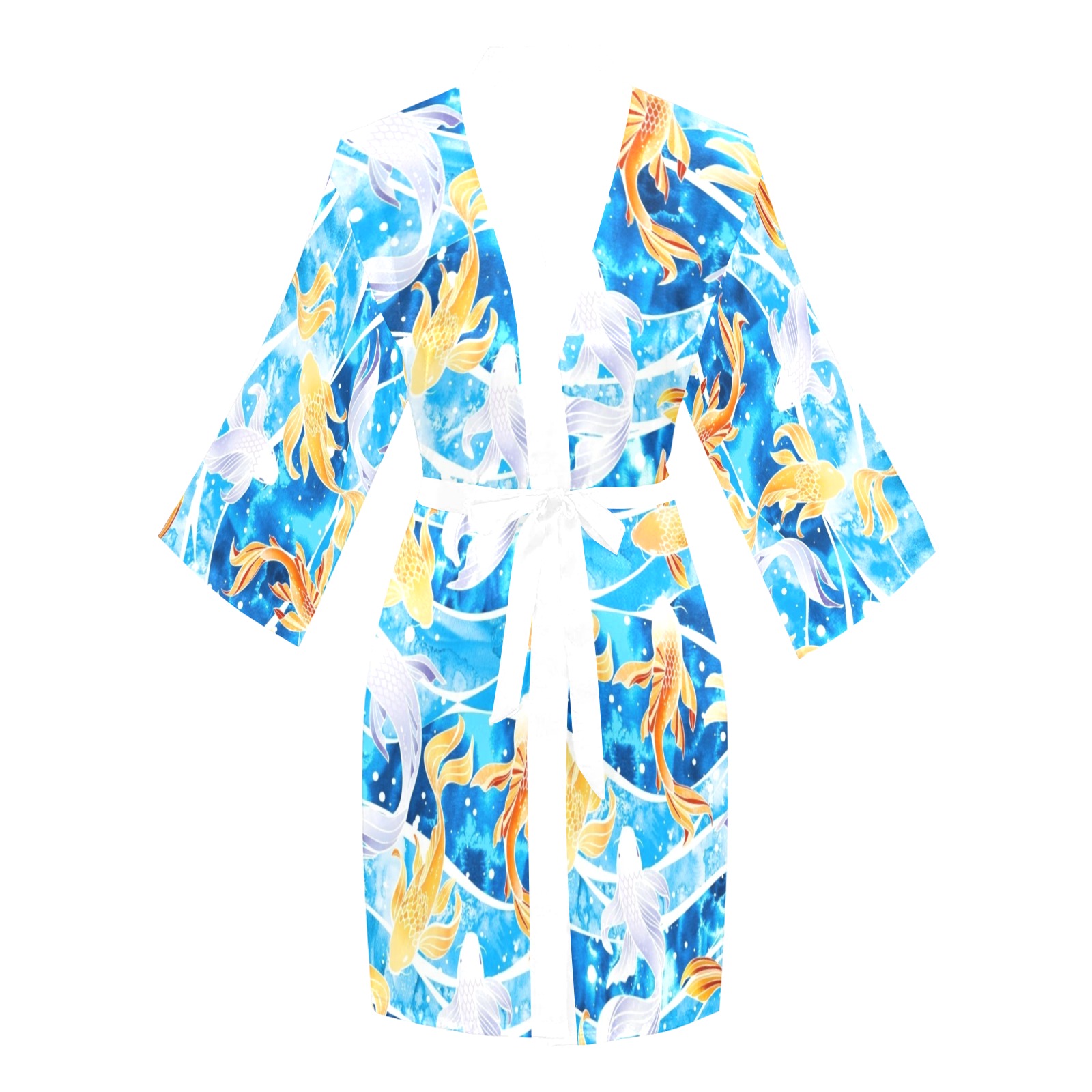 KOI FISH 001 Long Sleeve Kimono Robe