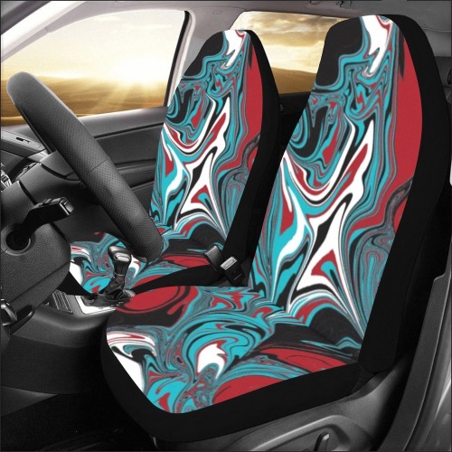 Dark Wave of Colors Car Seat Covers (Set of 2)