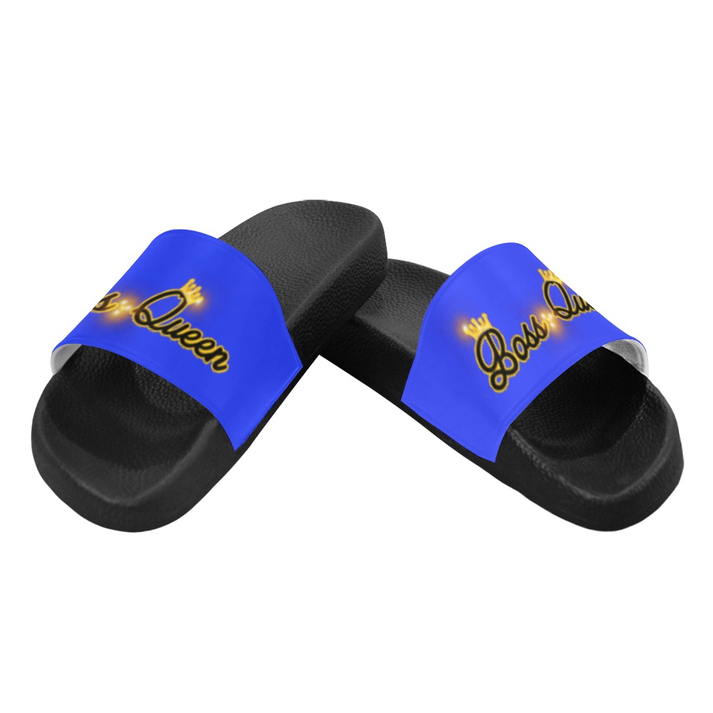 Boss Queen Drip Slides R.Blue Women's Slide Sandals (Model 057)