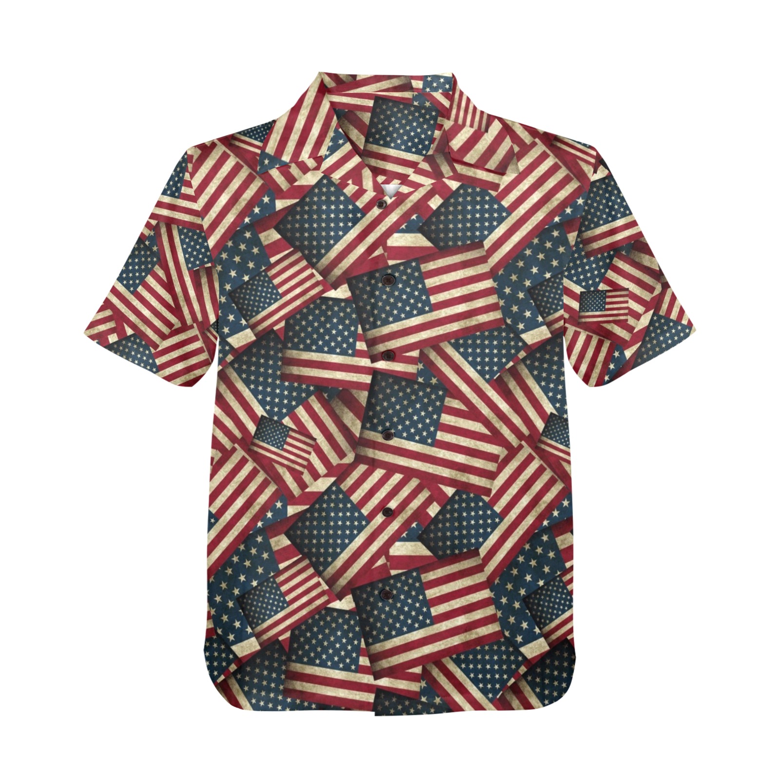 Patriotic USA American Flag Art Men's All Over Print Hawaiian Shirt (Model T58)