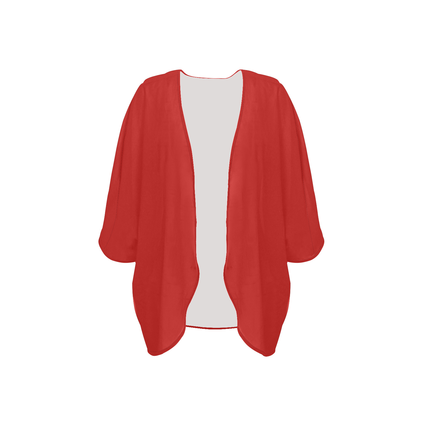 RED Women's Kimono Chiffon Cover Ups (Model H51)