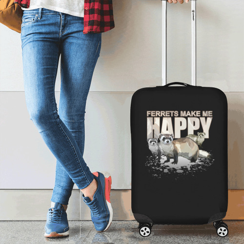 Ferrets Make Me Happy Luggage Cover/Small 18"-21"