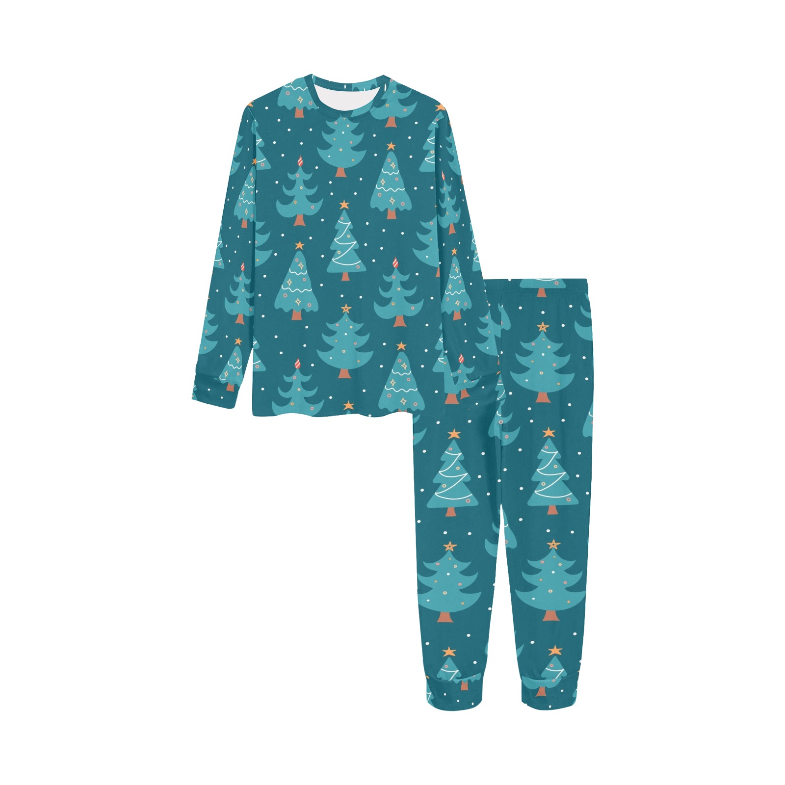 Christmas Trees, Dark Green Kids Pajamas Kids' All Over Print Pajama Set