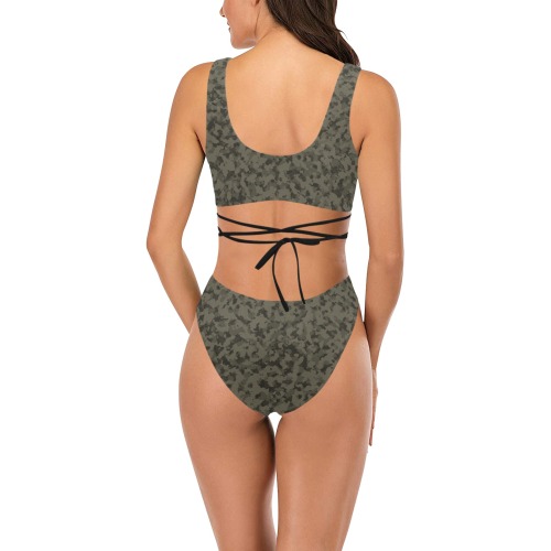 Olive Drab Cross String Bikini Set (Model S29)